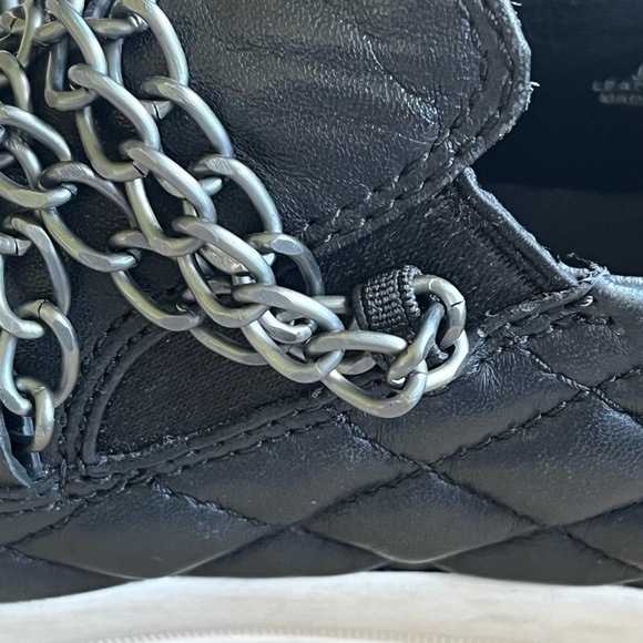 ASH Jewel Bis Chain Black Quilted Leather Platform Sneakers 38 - Picture 9 of 12